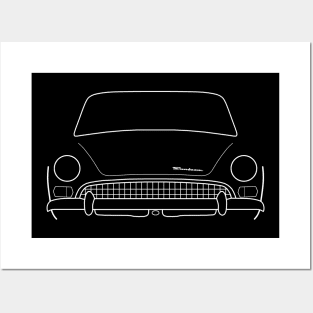 Sunbeam Tiger Mk II classic 1960s British car white outline graphic Posters and Art